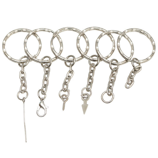 2.5cm Embossed Metal Heart Carabiner Key Ring - DIY