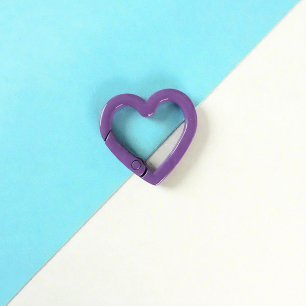 Heart-Shaped Zinc Alloy Coin Holder Keychain - Spring Ring
