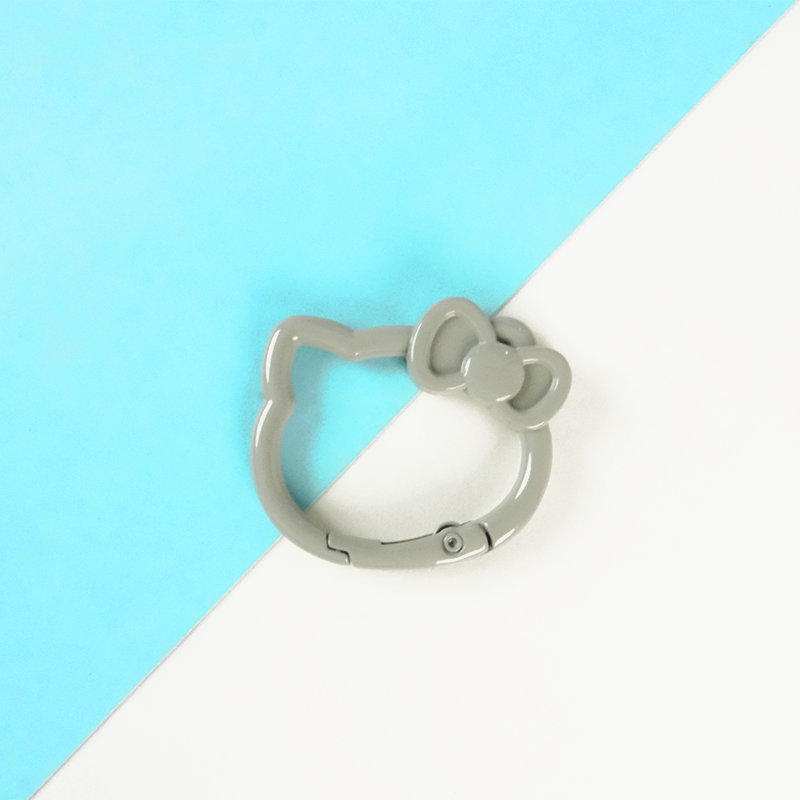 KT Cat Alloy Spring Ring Key Chain - UV Printed DIY Finding