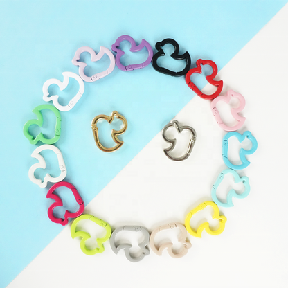 Duck Shape Alloy Carabiner Keychain - Digital Print, Lightweight