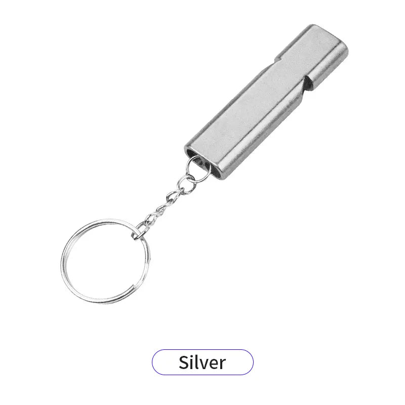 Aluminum Alloy Emergency Whistle Keychain - Outdoor Survival