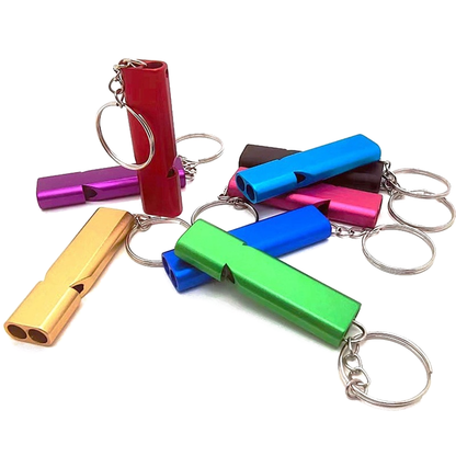 Aluminum Alloy Emergency Whistle Keychain - Outdoor Survival