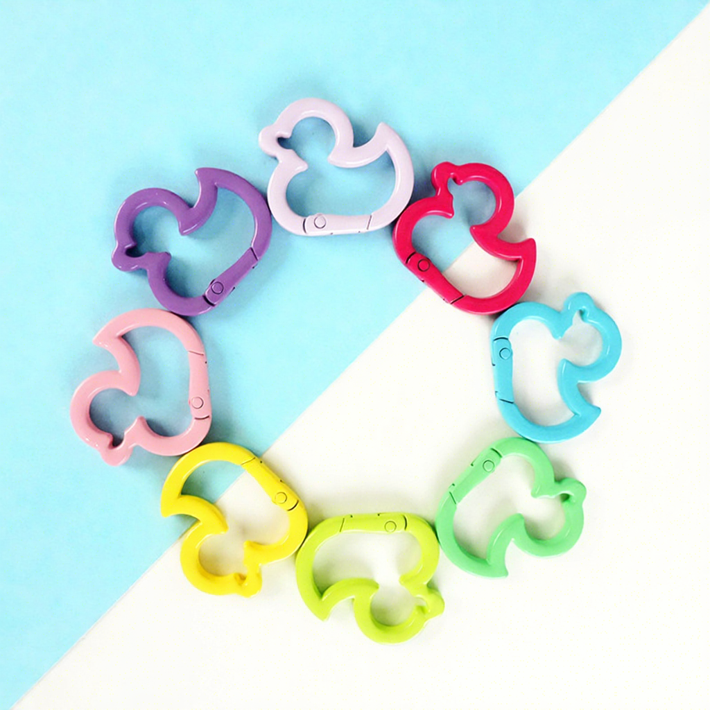 Duck Shape Alloy Carabiner Keychain - Digital Print, Lightweight