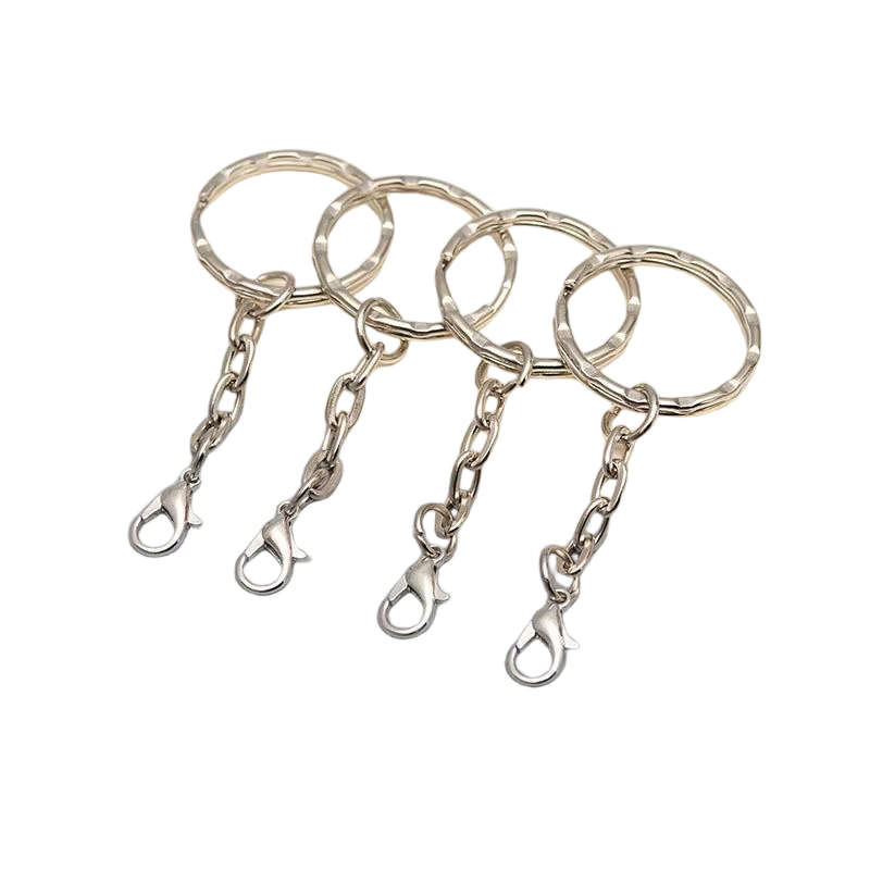 2.5cm Embossed Metal Heart Carabiner Key Ring - DIY