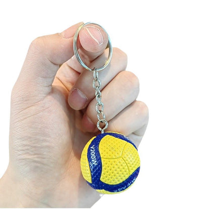 Cartoon Rubber Volleyball Keychain - Digital Print Bag Pendant