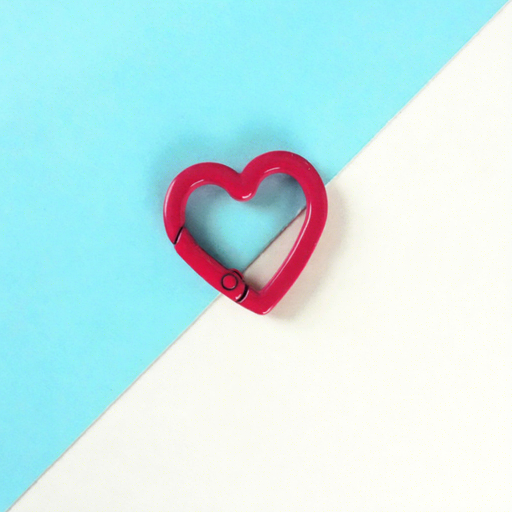 Heart-Shaped Zinc Alloy Coin Holder Keychain - Spring Ring