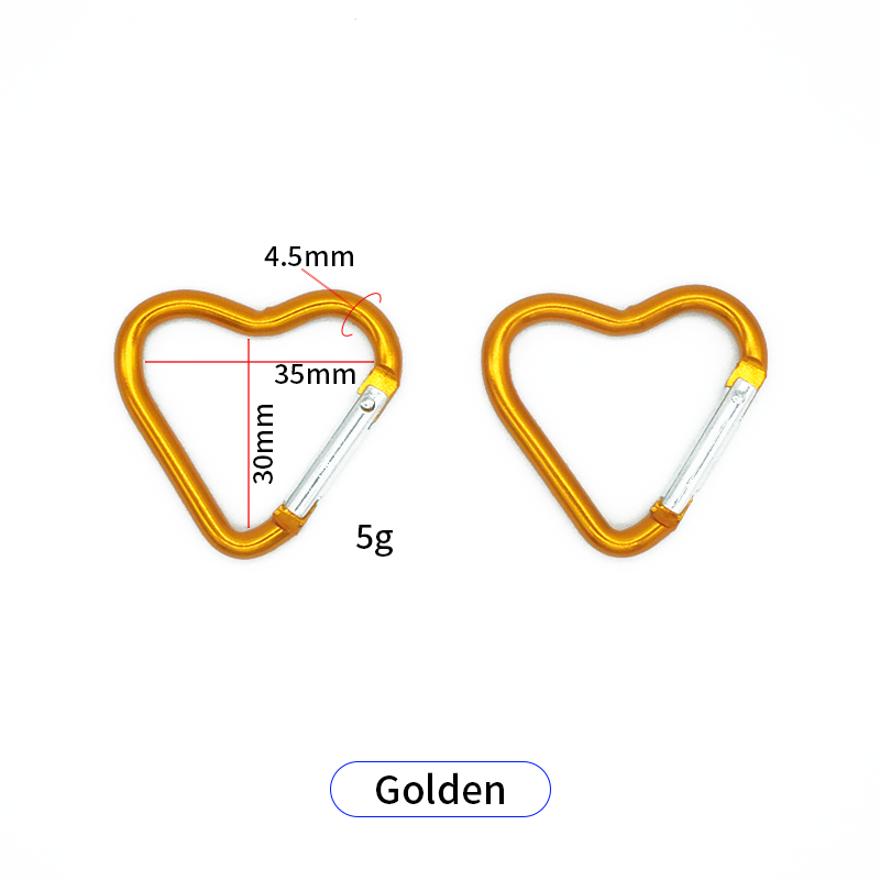 Heart-Shaped Aluminum Quick Carabiner - Keychain & Bag Clip
