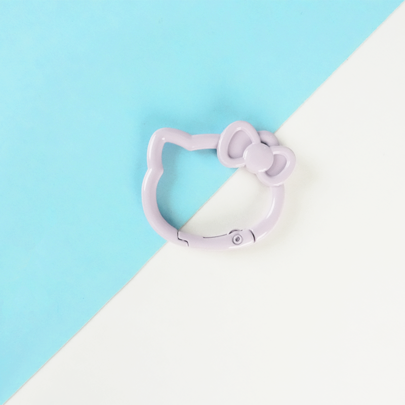 KT Cat Alloy Spring Ring Key Chain - UV Printed DIY Finding
