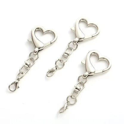 Vintage Lobster Claw Clasp Keychain - Heart Key Holder