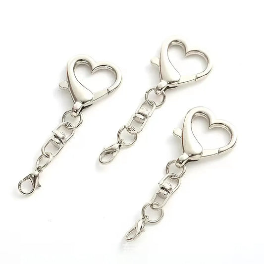 Vintage Lobster Claw Clasp Keychain - Heart Key Holder