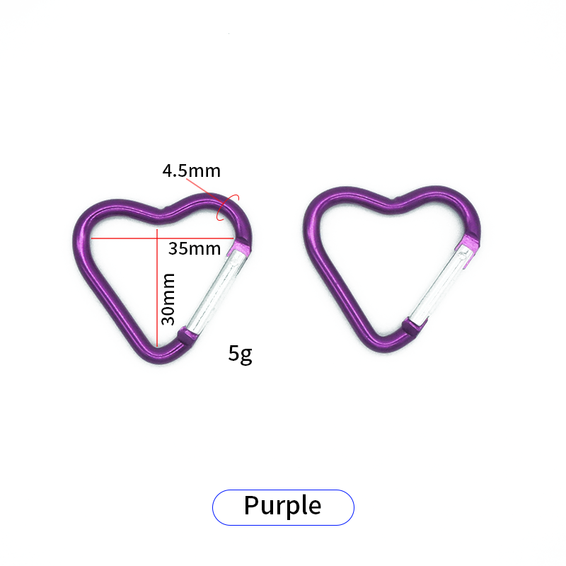 Heart-Shaped Aluminum Quick Carabiner - Keychain & Bag Clip
