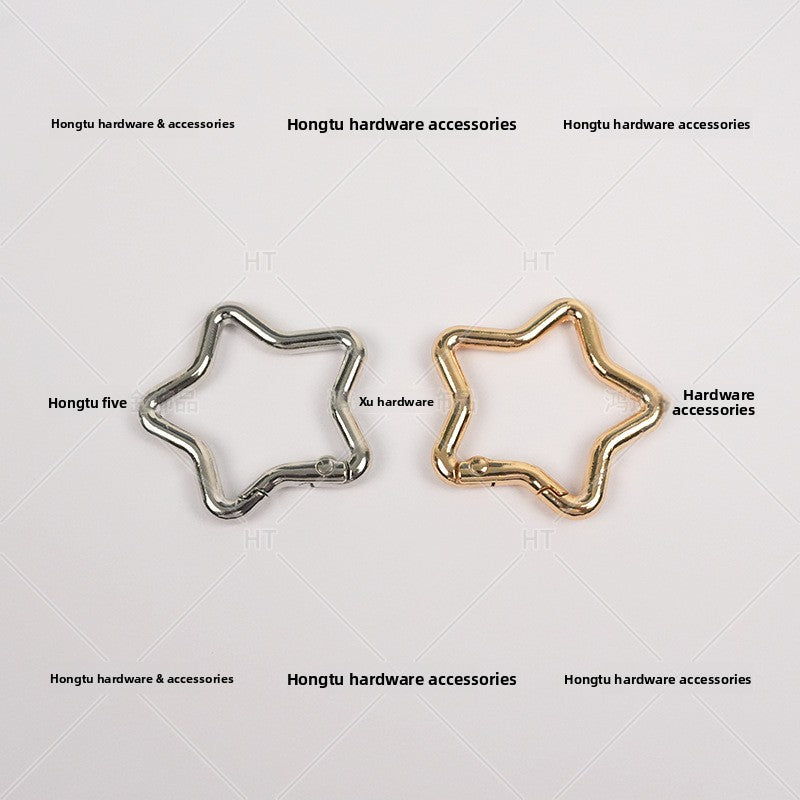 Heart & Star Open Spring Clasp - Metal Connector Ring
