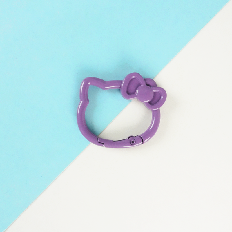 KT Cat Alloy Spring Ring Key Chain - UV Printed DIY Finding