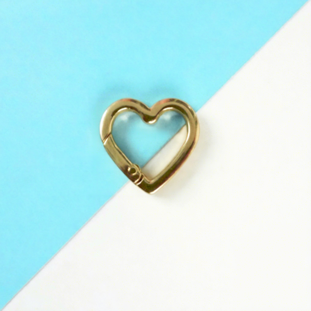 Heart-Shaped Zinc Alloy Coin Holder Keychain - Spring Ring