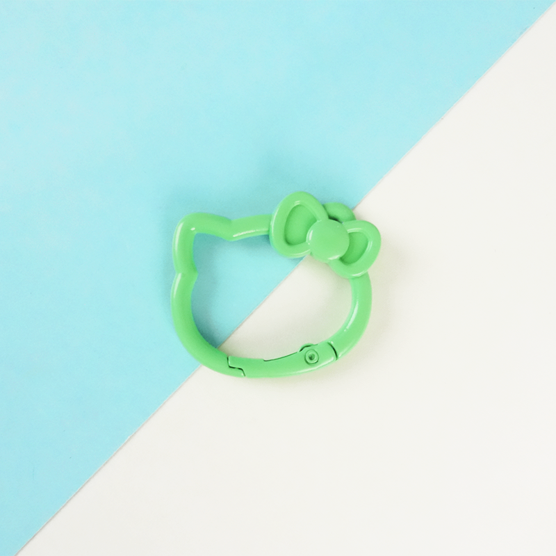 KT Cat Alloy Spring Ring Key Chain - UV Printed DIY Finding