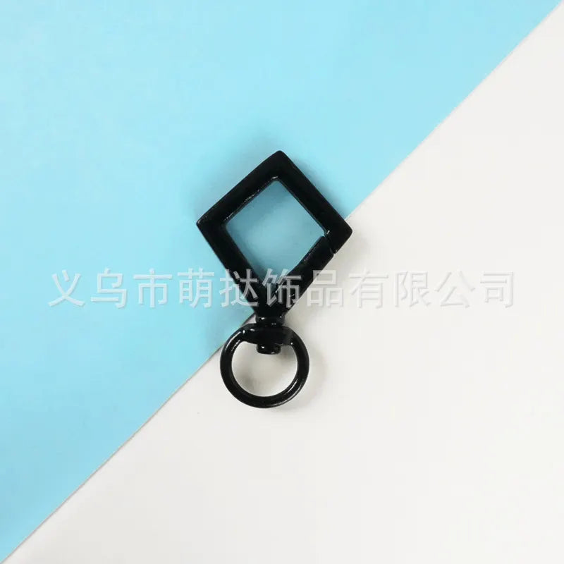 Candy-Colored Diamond Spring Buckle - Alloy Carabiner Keychain
