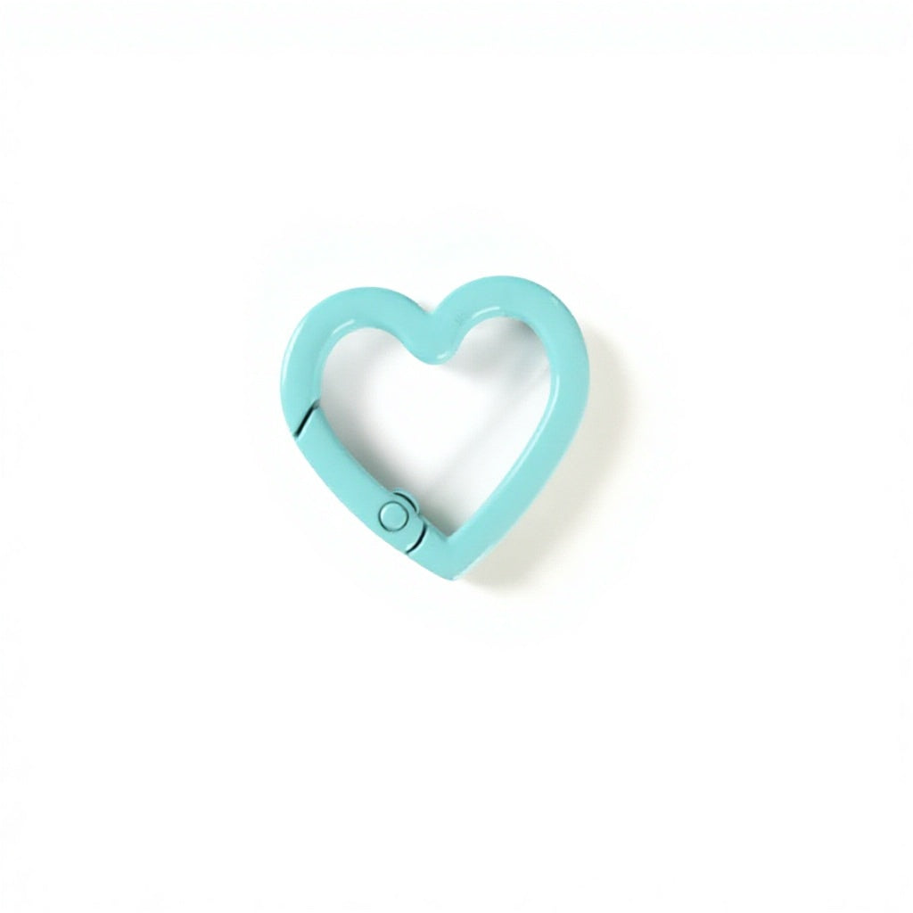 Heart-Shaped Zinc Alloy Coin Holder Keychain - Spring Ring
