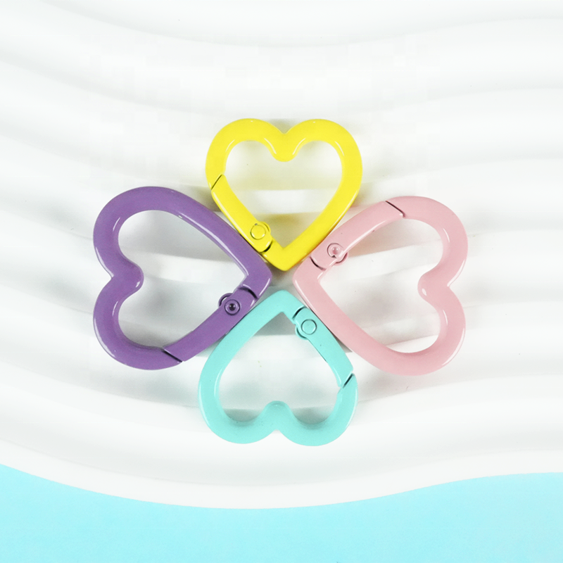 Heart-Shaped Zinc Alloy Coin Holder Keychain - Spring Ring