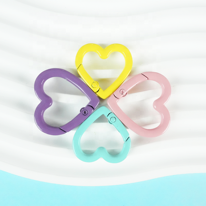 Heart-Shaped Zinc Alloy Coin Holder Keychain - Spring Ring