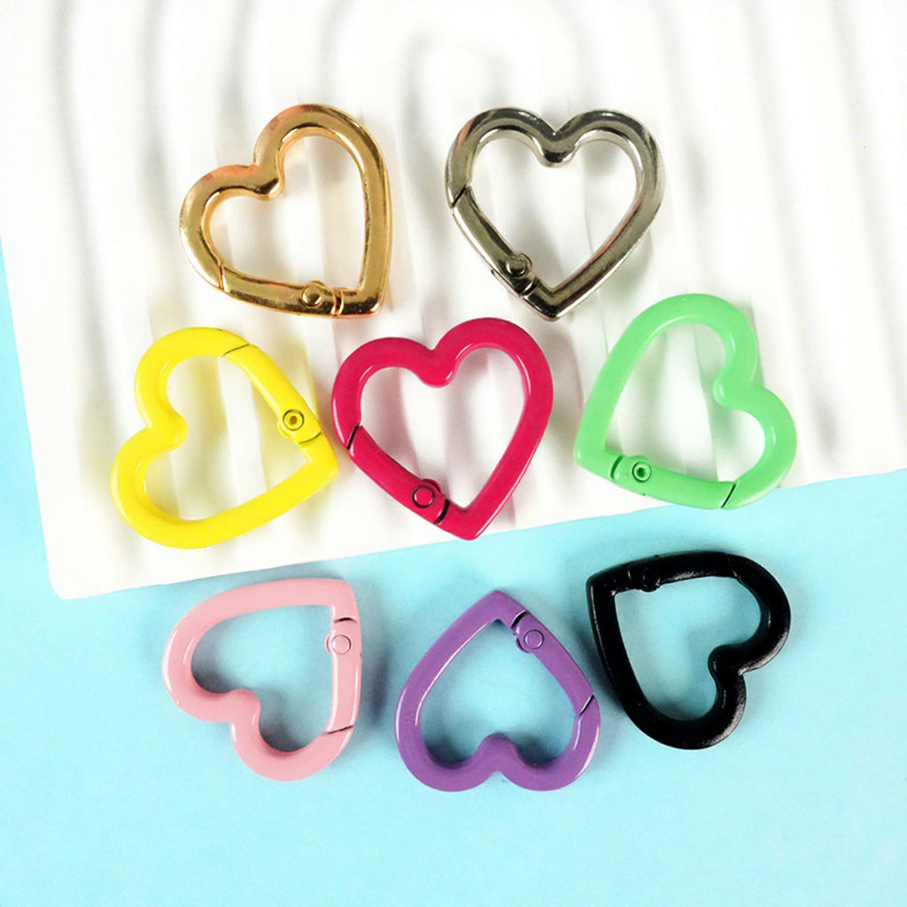 Heart-Shaped Zinc Alloy Coin Holder Keychain - Spring Ring
