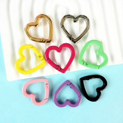 Heart-Shaped Zinc Alloy Coin Holder Keychain - Spring Ring