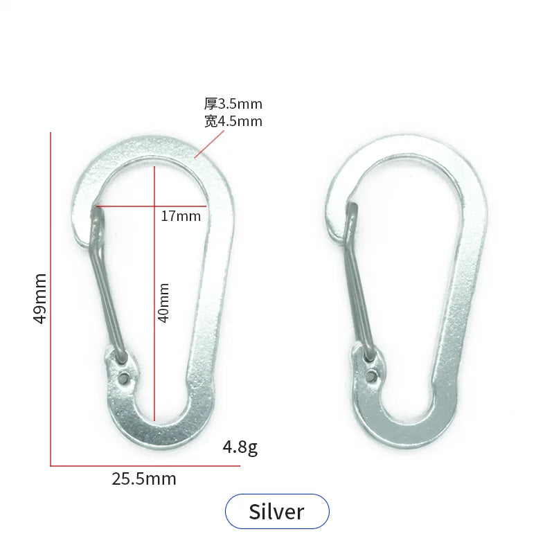 Multi-Use Luxury Aluminum Alloy Carabiner Clips Keychain Hooks Home RV