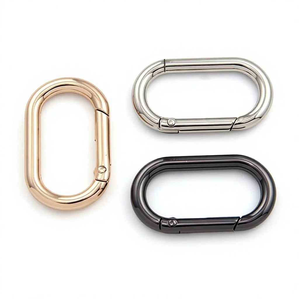 Zinc Alloy Dan Type Buckle Spring Ring Oval-Shaped Keychain O-Ring Hook