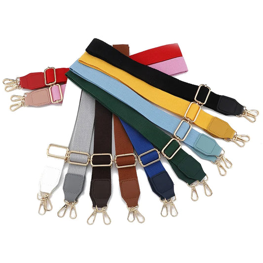 Solid Color 38mm Wide Adjustable Crossbody Bag Straps Plain Purse