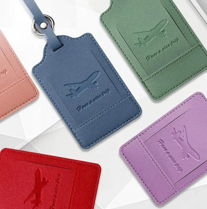 Eco-Friendly Luxury PU Leather Luggage Tag Custom Logo Cross-Border