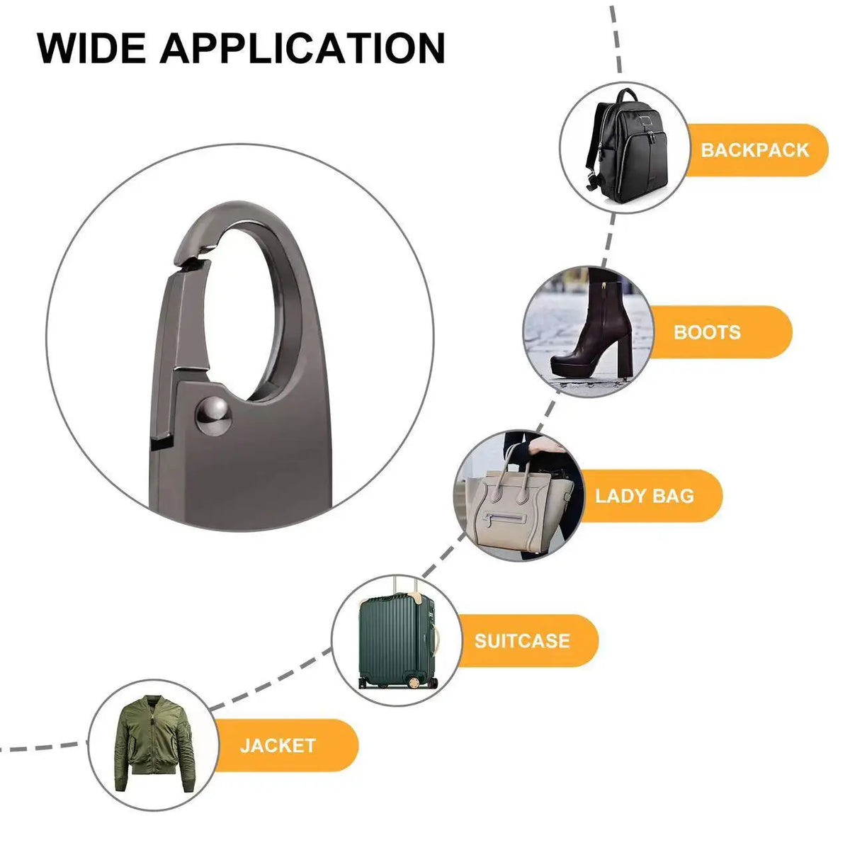 Vantamo Premium Metal 4-Zipper Buckle Anti-Theft Backpack & Luggage