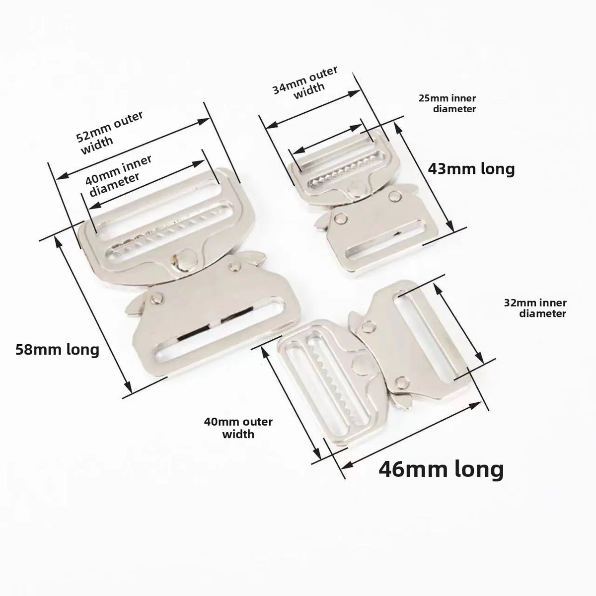 Direct Zinc Alloy Adjustable Interlocking Buckles For Luggage Bags