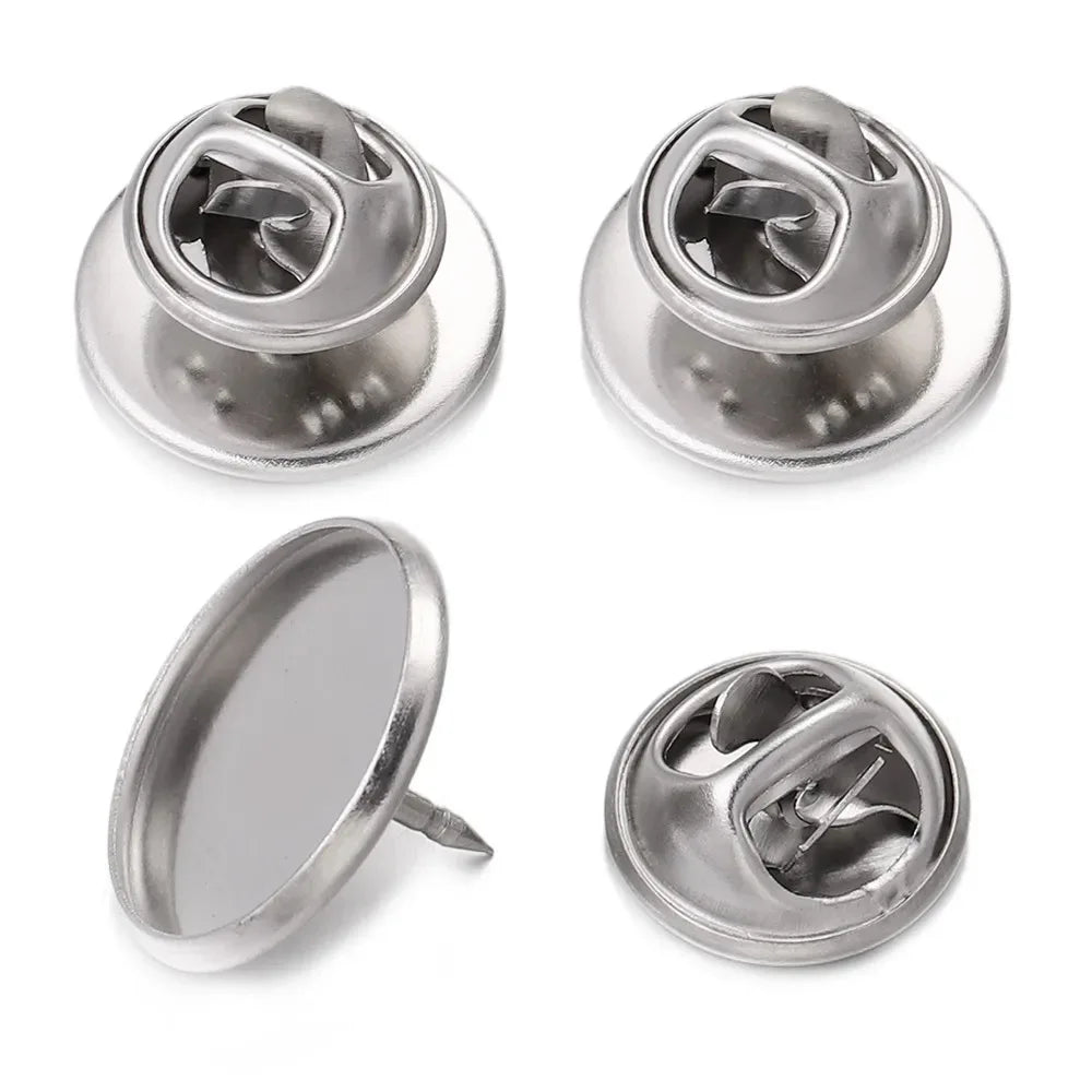 Stainless Steel Electroplated Noble Person Theme Brooch Base With Snap