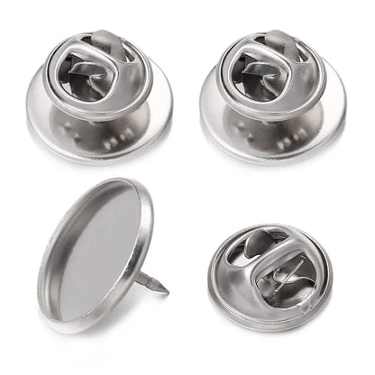 Stainless Steel Electroplated Noble Person Theme Brooch Base With Snap