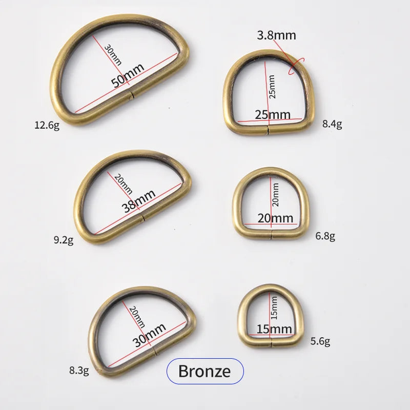 D-Shaped Metal Ring Buckle Adjustable Strap For Handbag &