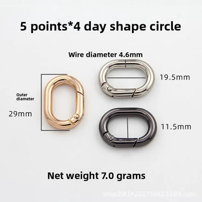 Zinc Alloy Dan Type Buckle Spring Ring Oval-Shaped Keychain O-Ring Hook