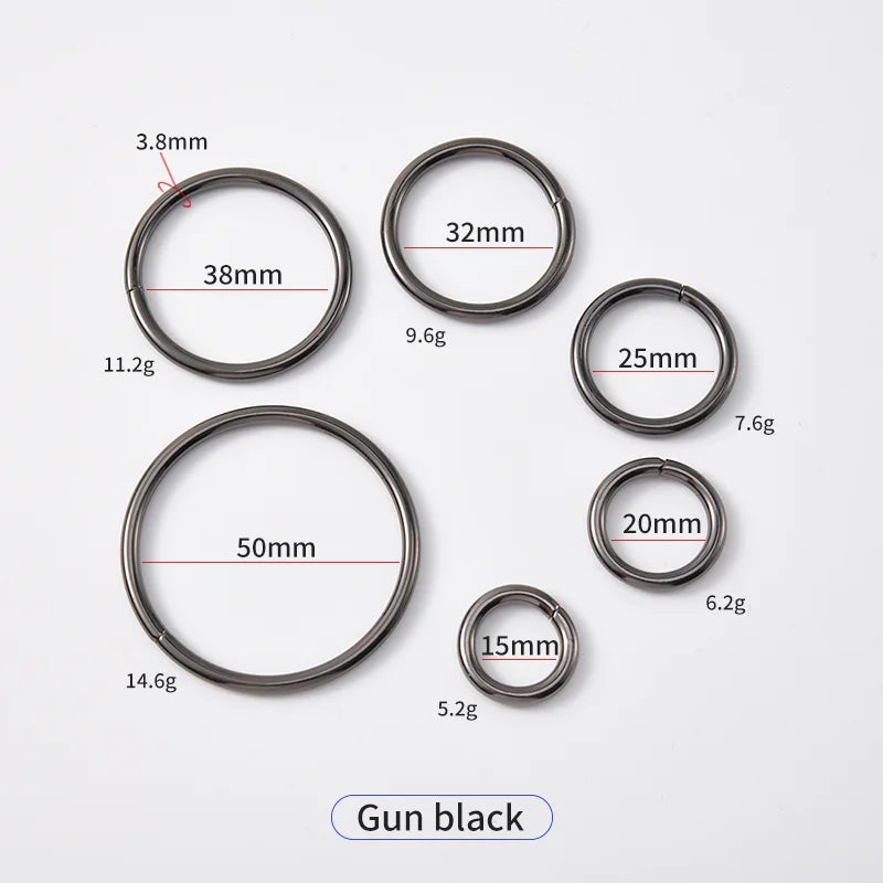 Metal O-Ring Keychains Electroplated DIY Luggage Accessories