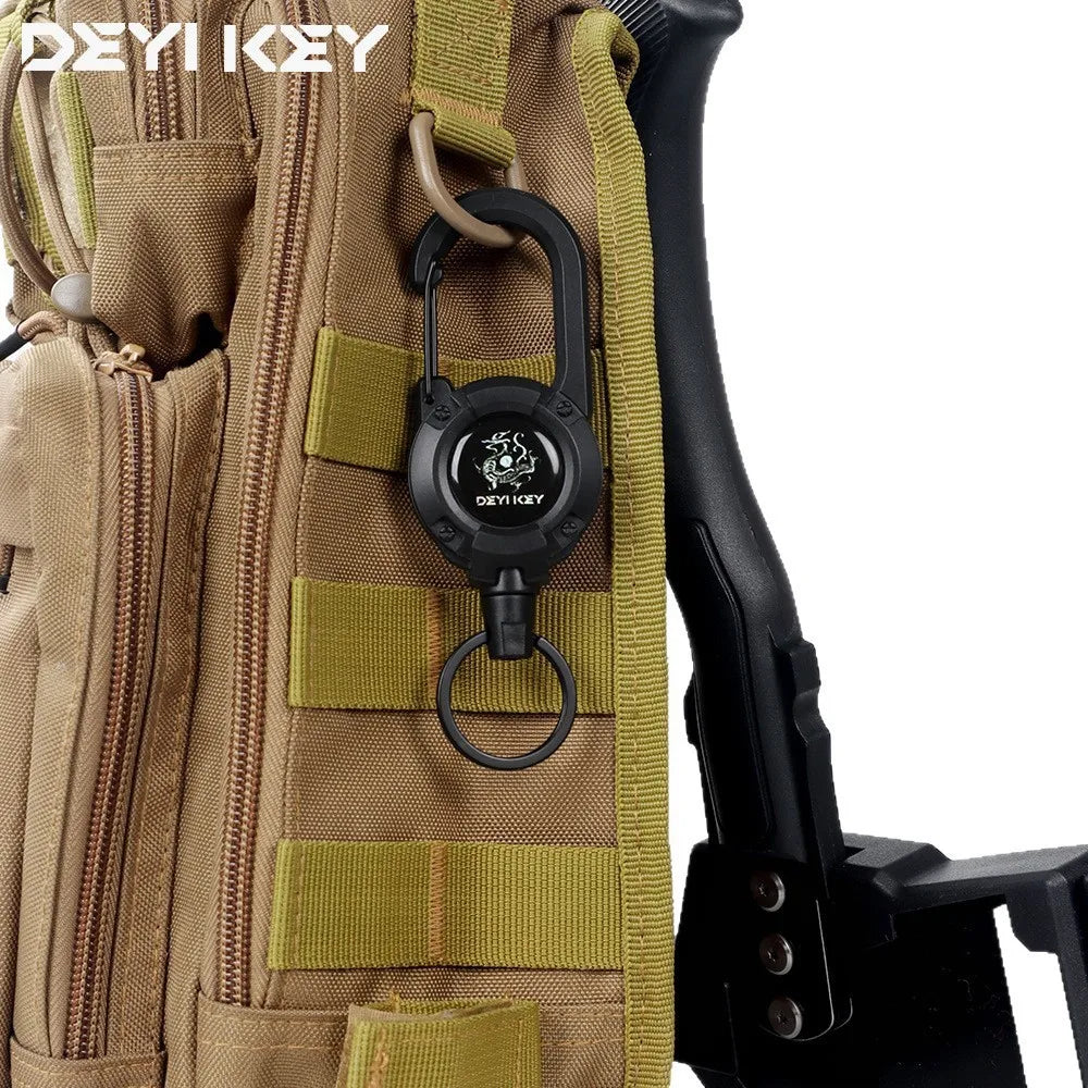 Plastic Keychain Elastic Pull Rope Easy-Release Buckle Anti-Loss