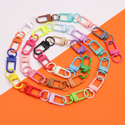 Bulk 60pcs Colorful Art Deco Metal Carabiner Keychain Clasps With