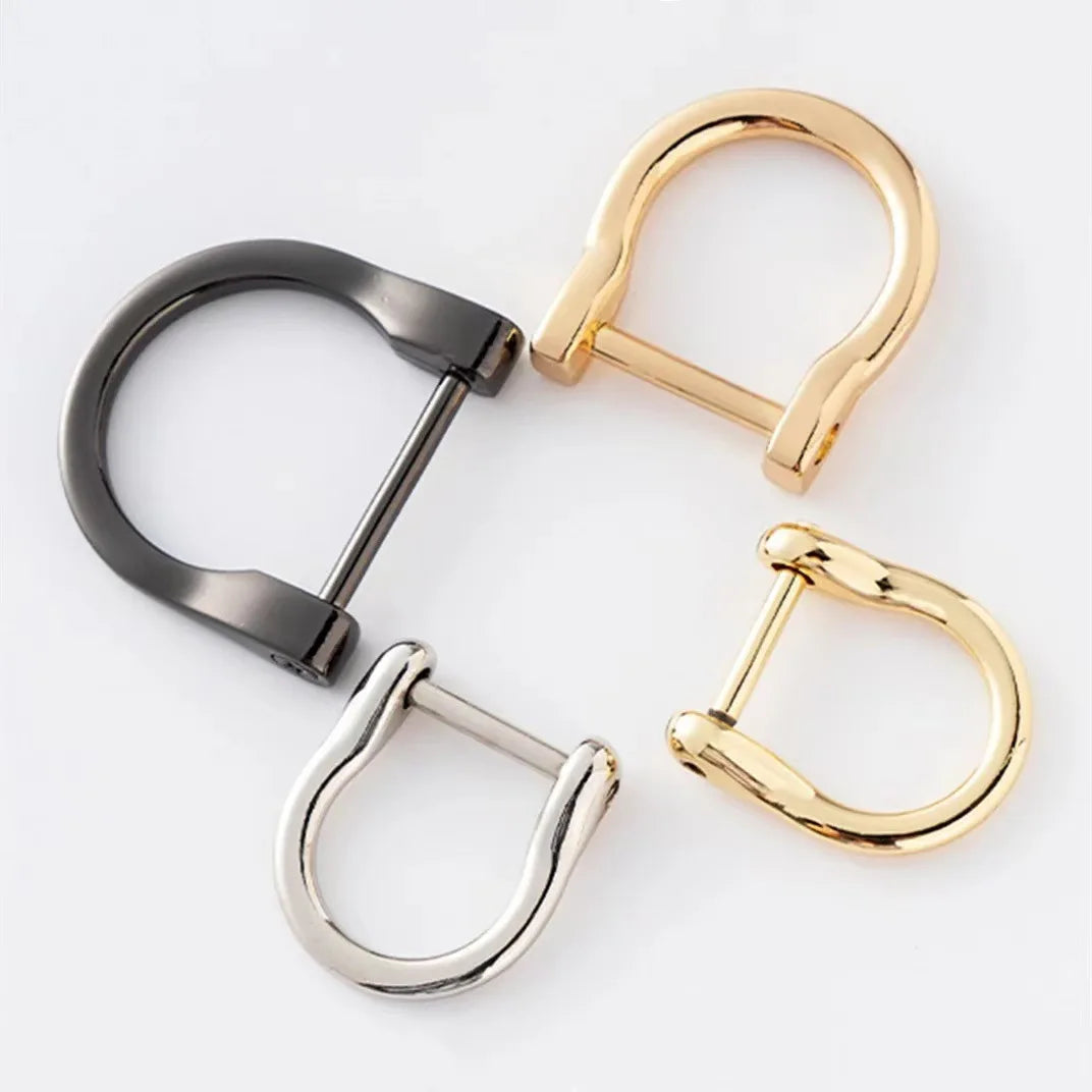 Metal Horseshoe Buckle Detachable Screw D-Ring U-Shaped Repairable DIY