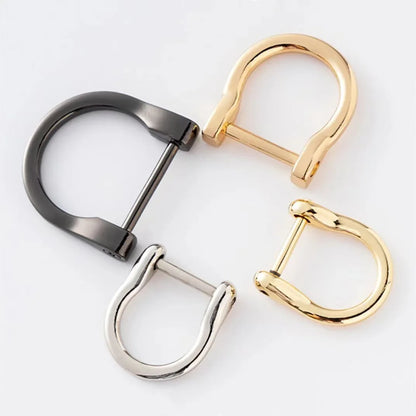 Metal Horseshoe Buckle Detachable Screw D-Ring U-Shaped Repairable DIY