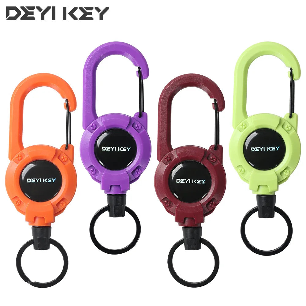 Plastic Keychain Elastic Pull Rope Easy-Release Buckle Anti-Loss