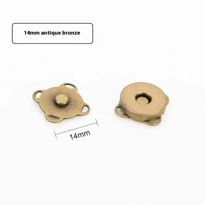 Leather Four-Hole Concealed Magnetic Buckle Strong Metal Snap Invisible