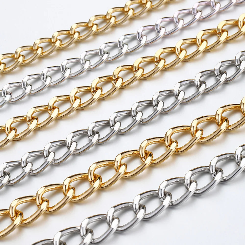 Hong TU HT 1m Cuban Hip Hop Thick Flat Metal Chain Bag Strap