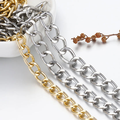 Hong TU HT 1m Cuban Hip Hop Thick Flat Metal Chain Bag Strap