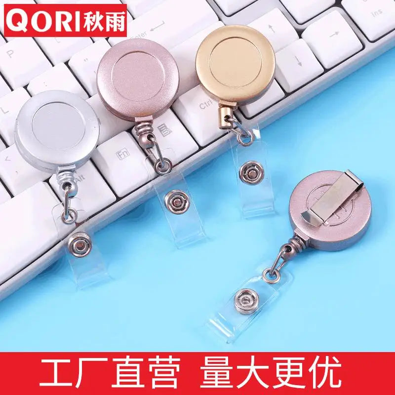 Autumn Rain-themed Multi-color Spray-painted ABS Retractable Snap ID