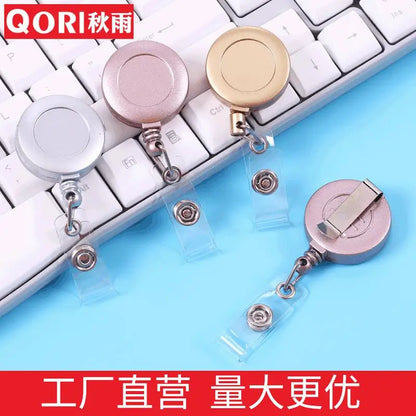 Autumn Rain-themed Multi-color Spray-painted ABS Retractable Snap ID