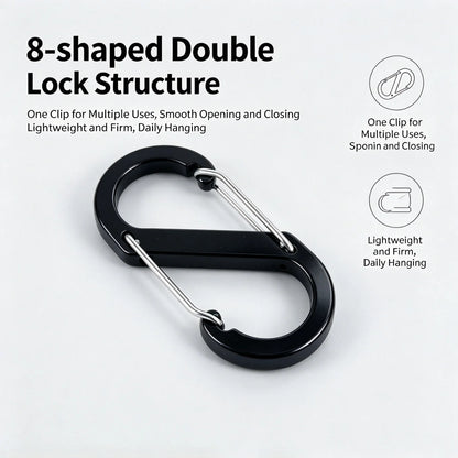 HT Sports No 5 S-shaped Figure-8 Aluminum Alloy Carabiner For Outdoor