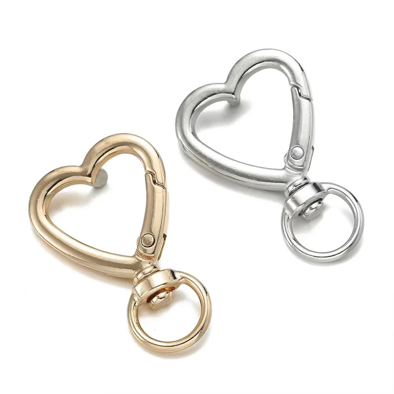 Heart-Shaped Metal Spring Clip Snap Hook Carabiner DIY Hardware
