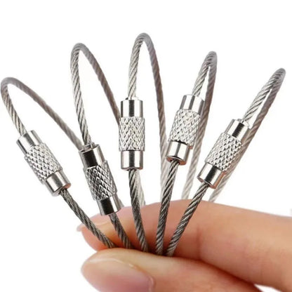 Stainless Steel Wire Rope Key Ring-Modern Simple Design China Origin