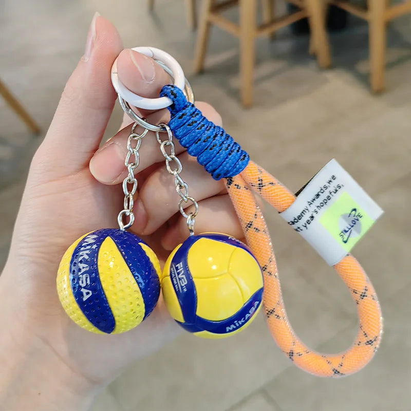 New Cartoon Rubber Volleyball Light Keychain Digital Printing Fashion